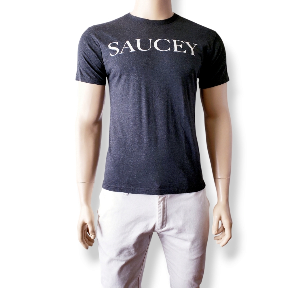Charcoal Gray "Saucey" Print T-Shirt